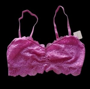 Anthropologie Pink Lace Bralette, Size M